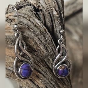 Wheeler Mohave Turquoise Earrings Made in USA NWT Sterling Silver Finish